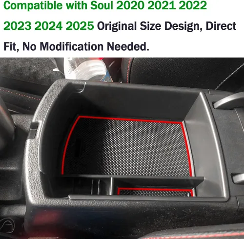 Miniatura 4 de TACORBO - Organizador de consola central compatible con KIA Soul 2020 2021 2022 2023 2024 2025, accesorios para reposabrazos y guantera