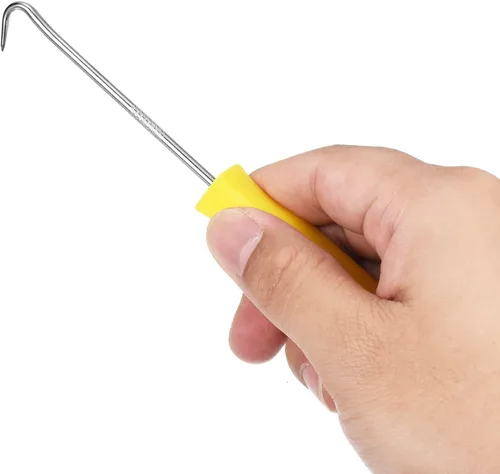 Miniatura 5 de PATIKIL Junta tórica de 45 grados de 5.591 in, 2 juntas de sello de aceite, herramienta de extracción de destornilladores de precisión, amarillo