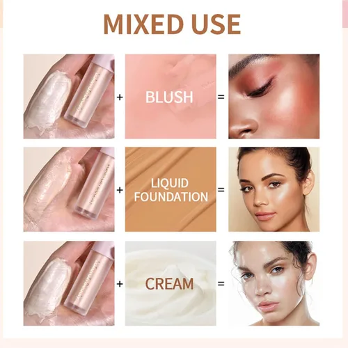 Miniatura 8 de MEICOLY Resaltador líquido, luminizador líquido de larga duración, iluminador facial suave impermeable, brillo natural sedoso, iluminadores