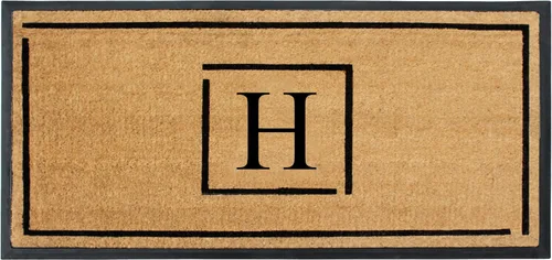 Miniatura 63 de A1HC - Tapete de puerta con monograma de fibra de coco natural para puerta delantera, 24 x 48, felpudo duradero tratado anti-desprendimiento