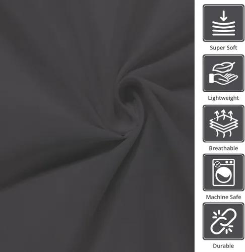 Miniatura 7 de Juego de funda de edredón de 3 piezas, tamaño individual, 100% algodón egipcio, funda de edredón suave de 800 hilos con cierre de cremallera, 2 Gris