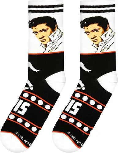 Miniatura 5 de Odd Sox, Elvis Presley, The King of Rock N Roll - Calcetines para hombre, divertidos regalos de coleccionista, Negro