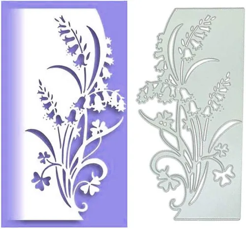 Miniatura 3 de Troqueles de metal de hojas de flores, campanas de encaje de flores de gloria, plantillas de corte de borde para álbumes de recortes, álbumes