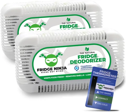 Miniatura 11 de Fridge Ninja - Desodorizador para nevera (paquete de 4), más eficaz que el bicarbonato de sodio, desodorante de carbón activado natural y sin