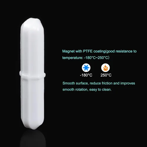 Miniatura 3 de MECCANIXITY Varilla mezcladora magnética de 1.575 in (1.57 pulgadas) con forma de anillo PTFE revestimiento imán blanco para laboratorio paquete de 4