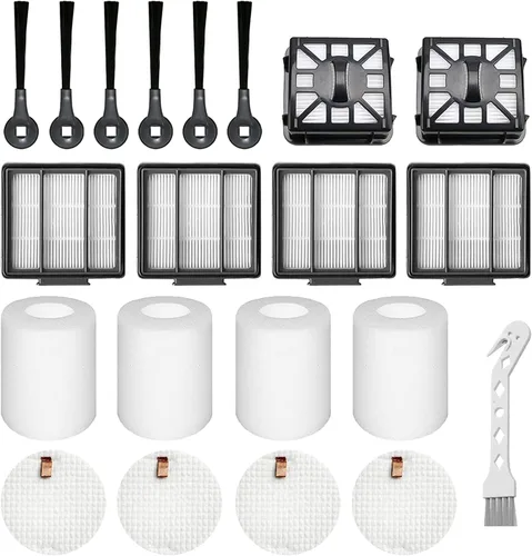 Juego de accesorios de repuesto para Shark IQ R101AE (RV1001AE), IQ R101 (RV1001) Robot Aspirador, paquete de 4 filtros, 6 cepillos laterales, 2