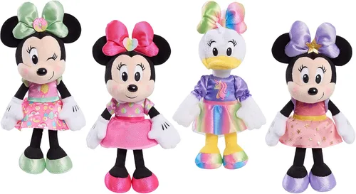 Miniatura 4 de Disney Junior Minnie Mouse - Puf de peluche pequeño de unicornio de 8 pulgadas, pato margarita en morado y arco iris, animal de peluche
