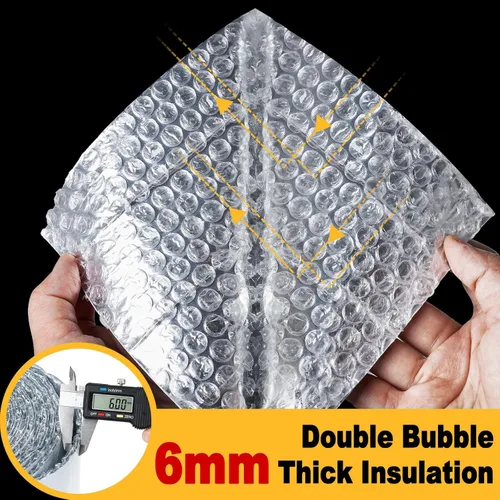 Miniatura 6 de Cinta aislante reflectante de doble burbuja, envoltura aislante de tubería de CA autoadhesiva para manguera de CA, conducto HVAC, manguera