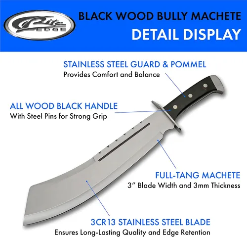 Miniatura 2 de SZCO Supplies Machete de madera negra de 18.25" (926948-BK)