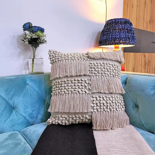 Miniatura 14 de Trade Star Funda de almohada Kilim de 100% algodón, estilo bohemio, copetudo, funda de almohada del suroeste, funda de cojín decorativa tejida a