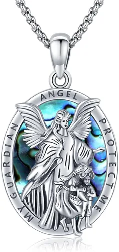 Collar con colgante de San MiguelSan CristóperSan SebastiánGuadalupeÁngel de la GuardaSanta MuerteJudeJoseph para hombres y mujeres, plata de ley
