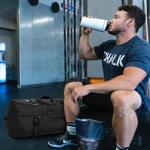 Miniatura 4 de Lyweem Bolsa de viaje para hombres, 60L, bolsa de lona deportiva, de gran tamaño, bolsa de fin de semana, bolsa de noche para mujeres
