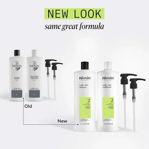 Miniatura 2 de Nioxin Shampoo & Conditioner Liter Duo Sets Prepacks with Pumps Included Systems 1-4 For Natural, Colored, & Damaged Hair with Light to