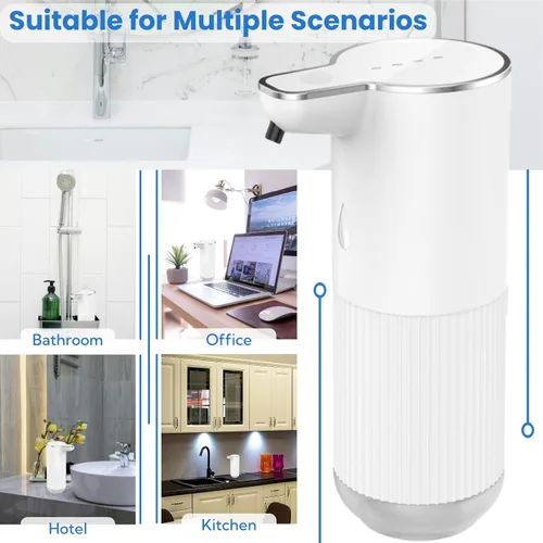 Miniatura 6 de Dispensador automático de jabón, dispensador eléctrico recargable de jabón para manos y platos para fregadero de cocina y baño, bomba sin contacto