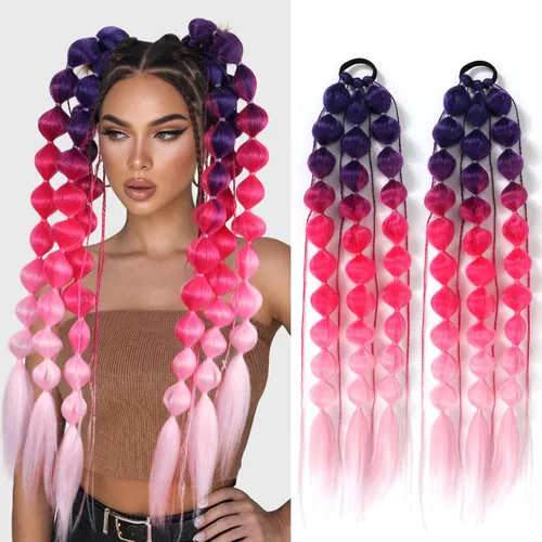 Miniatura 12 de Extensiones de cabello trenzado jumbo color azul cielo, trenzas jumbo para trenzas de caja torcida, cabello de fibra sintética de alta calidad, un