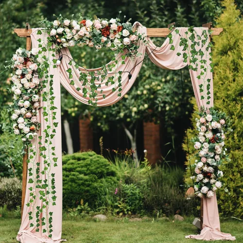 Miniatura 5 de CEWOR Paquete de 14 hojas de hiedra falsas de 98 pies, guirnalda artificial para colgar plantas verdes para dormitorio, decoración de pared, boda