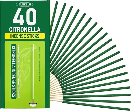 Miniatura 10 de Varillas de incienso de citronela para exterior - 2.5 horas de protección - 16 varillas por caja - Varillas de citronela para acampar, patio, etc