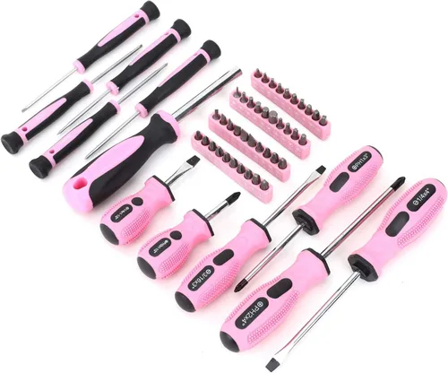 Miniatura 8 de FASTPRO Juego de herramientas rosa, 220 piezas Lady's Home Repairing Tool Kit con 12 pulgadas de ancho boca abierta bolsa de herramientas