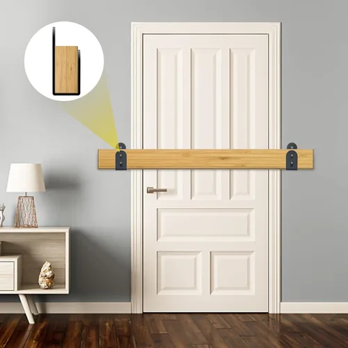 Miniatura 3 de Barra de seguridad para puerta, soportes de barricada de puerta resistentes para madera de 2 x 4, soporte de barra abierta de acero en U