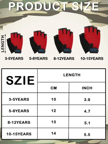 Miniatura 3 de Geyoga 12 pares de guantes de ciclismo antideslizantes de gel para niños, guantes de ciclismo para niños de verano, para montar al aire libre, 5-8