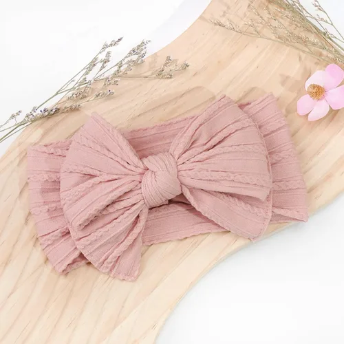 Miniatura 5 de CÉLLOT 6 piezas de diademas con moño para bebé, diademas de nylon, accesorios para el pelo con moño para bebé niña, esenciales para recién nacidos