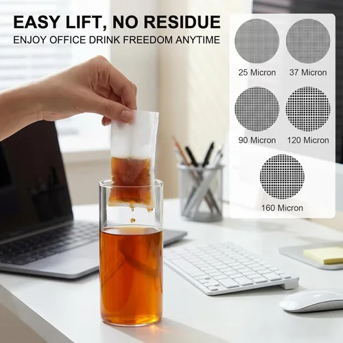 Miniatura 4 de Bolsas de filtro de té - Bolsas de filtro de té de 2 x 4.5 pulgadas, paquete de 50 unidades de 120 micras