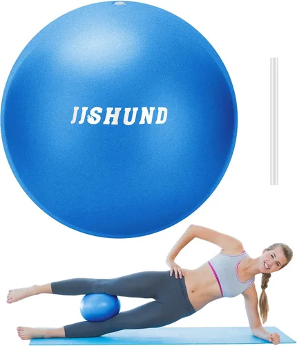 jjshund Pelota de pilates, pequeña pelota de yoga de ejercicio de 9,8 pulgadas con guía de ejercicios, para gimnasio en casa, yoga, pilates,