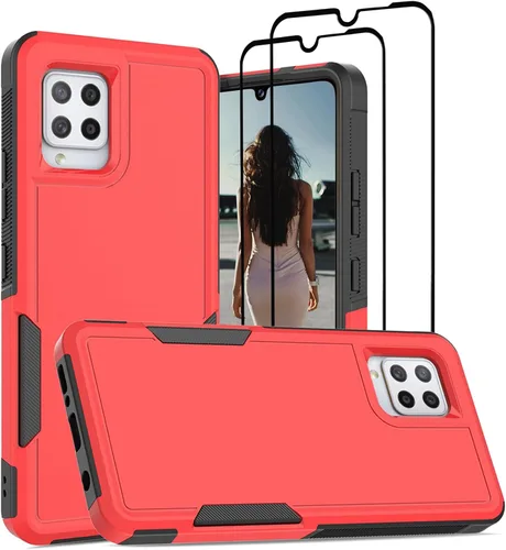 Miniatura 12 de Jeylly Funda para Samsung Galaxy A42 5G con protector de pantalla de vidrio templado, resistente a los golpes, a prueba de caídas, duradera