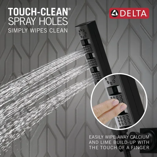 Miniatura 6 de Delta Faucet 5-Spray Touch-Clean H2Okinetic - Ducha de mano para montaje en pared con manguera, color negro mate 55140-BL