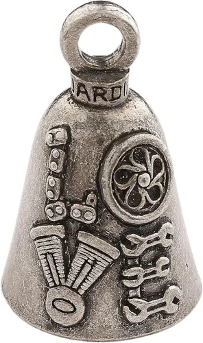 Miniatura 10 de Guardian Bell Campana de buena suerte con llavero y bolsa de regalo de terciopelo negro Campana de motocicleta Peltre sin plomo Hecho