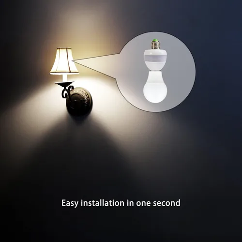 Miniatura 6 de eLEDing - Adaptador de enchufe de luz con sensor de movimiento, base de tornillo de movimiento radar para bombillas LED CFL incandescentes, control