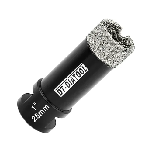 Miniatura 25 de DT-DIATOOL Broca de núcleo de diamante de 1/4 pulgada con hilo 5/8"-11 de vacío soldado para baldosas de porcelana, cerámica, gres, mármol, granito
