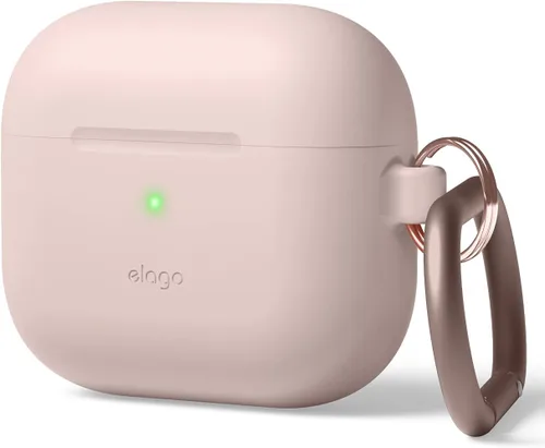 Miniatura 11 de elago Funda de silicona compatible con AirPods de tercera generación, compatible con AirPods 3, mosquetón incluido, soporta carga inalámbrica, Negro