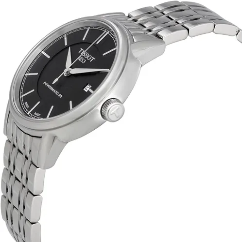 Miniatura 5 de Tissot T0854071105100 T Classic Powermatic Reloj de plata automático suizo con pantalla analógica para hombre, PlataNegro, Reloj automático