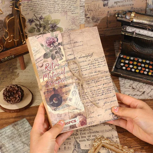 Miniatura 12 de icceemee 160 hojas de papel para álbumes de recortes de naturaleza, suministros para álbumes de recortes para diarios, conjunto de papel
