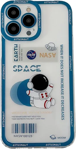 Miniatura 17 de Yonds Queen Funda transparente para iPhone 11, diseño de luna de astronauta espacial de astronauta de dibujos animados, elegante diseño de luna