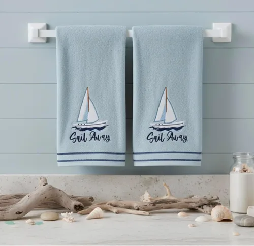 Miniatura 27 de Serafina Home Toallas de mano náuticas para huéspedes: Coastal Love Anchors The Soul, 2 piezas suaves y absorbentes