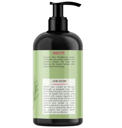 Miniatura 9 de Mielle Organics - Acondicionador capilar fortalecedor de romero y menta para mujeres y hombres - Acondicionador hidratante y desenredante infundido