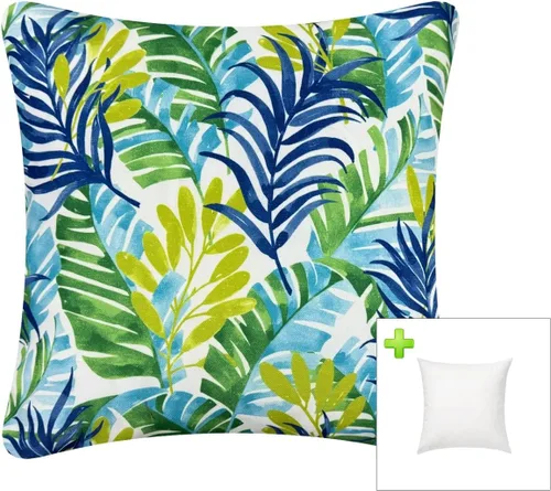 Miniatura 14 de Paquete de 2 cojines decorativos impermeables para exteriores con insertos para muebles de patio, cojines cuadrados de 18 x 18 pulgadas, resistentes