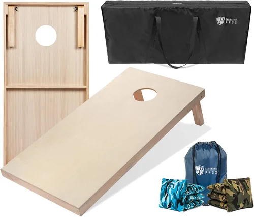Miniatura 59 de Tailgating Pros Tablas para juego de cornhole - 4 x 2 pies y 3 x 2 pies. Juego de cornhole con estuche de transporte y juego de 8 bolsas de maíz