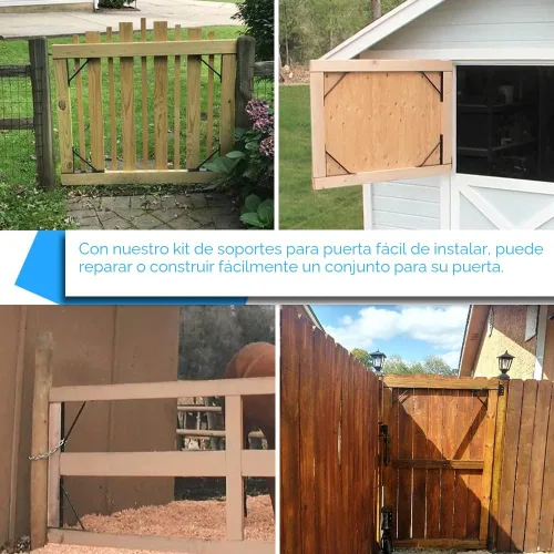 Miniatura 6 de Kit de herrajes para puerta de valla resistente, kit anti caída, 2x4s ajustables para puertas de valla de madera, ventanas y puertas de cobertizo