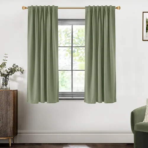 Miniatura 49 de SHINELAND Cortinas opacas cortas para ventanas de dormitorio, cortinas de baño, 45 pulgadas de largo
