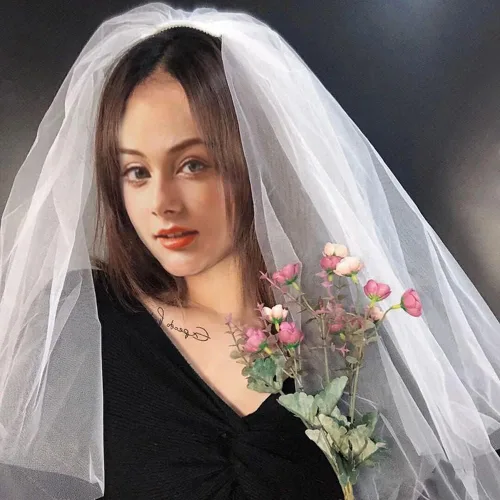 Miniatura 6 de CICITOYWO Vails - Velos de boda cortos para mujer, velos de boda simples, color marfil blanco, tul con peine para novias, despedidas de soltera