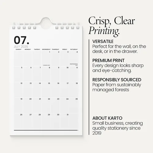 Miniatura 3 de Karto Calendario de pared pequeño 2026 – Vertical de 6 x 9 pulgadas, de enero de 2026 a junio de 2027, pequeño, versátil y fácil de planificar
