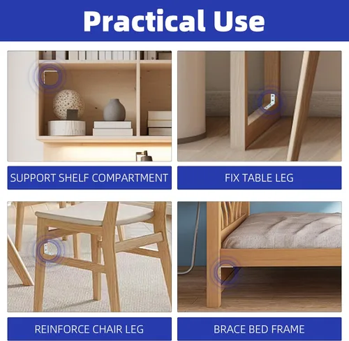 Miniatura 6 de Paquete de 40 soportes de esquina en L, soportes pequeños de metal en L para madera, soportes de acero de 1.5 pulgadas en ángulo recto para estantes