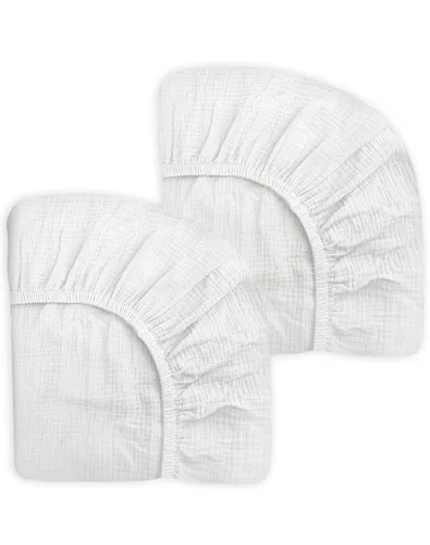 Miniatura 22 de Pack and Play Sábanas para bebés, niños y niñas, 39 x 27 x 3 pulgadas, muselina neutra de algodón, paquete N Play, sábana con estilo bohemio