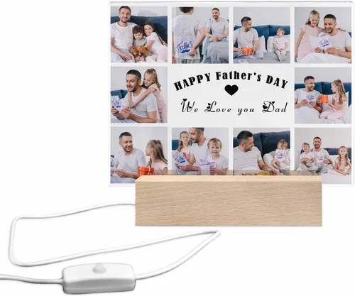 Miniatura 2 de Regalos de cumpleaños para el día del padre para papá, marcos personalizados con fotos para papá regalo de hija hijo, marcos de fotos personalizados