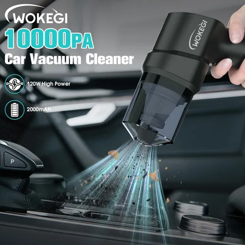 Miniatura 2 de Mini aspiradora de mano para automóvil, aspiradora portátil inalámbrica de 10000 PA con batería de 2000 mAh, aspiradora 2 en 1 y plumero de aire