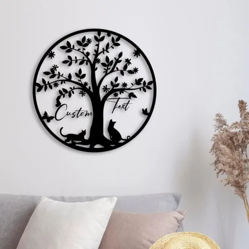Miniatura 11 de Letrero de metal con nombre personalizado, arte de pared y decoración personalizada, regalo de apellido personalizado, letrero de árbol genealógico