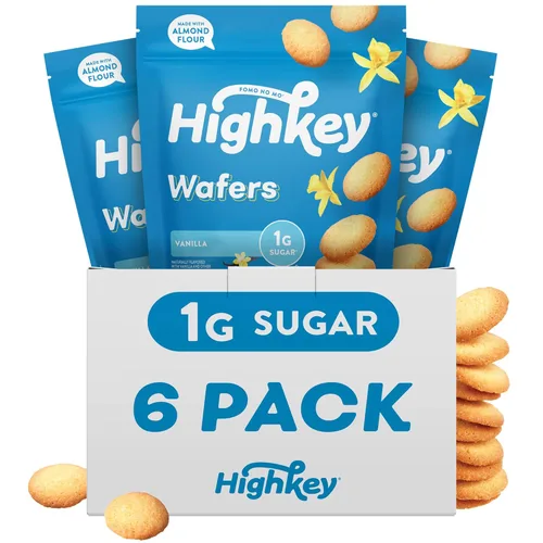 HighKey Galletas sin gluten con sabor a vainilla de 6 paquetes; bocadillo keto bajo en carbohidratos; postre sin azúcar; bocadillos para diabéticos;